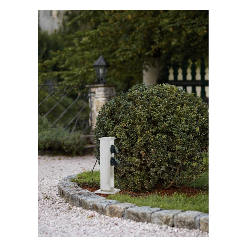 EGLO - Columna de enchufe para exterior verde SCHUKO IP44