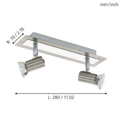EGLO - Plafón de pared 2xGU10/LED/3W
