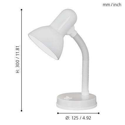 Eglo - Lámpara de mesa 1xE27/40W blanco