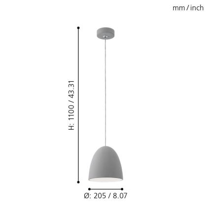 Eglo - Lámpara colgante E27/60W/230V
