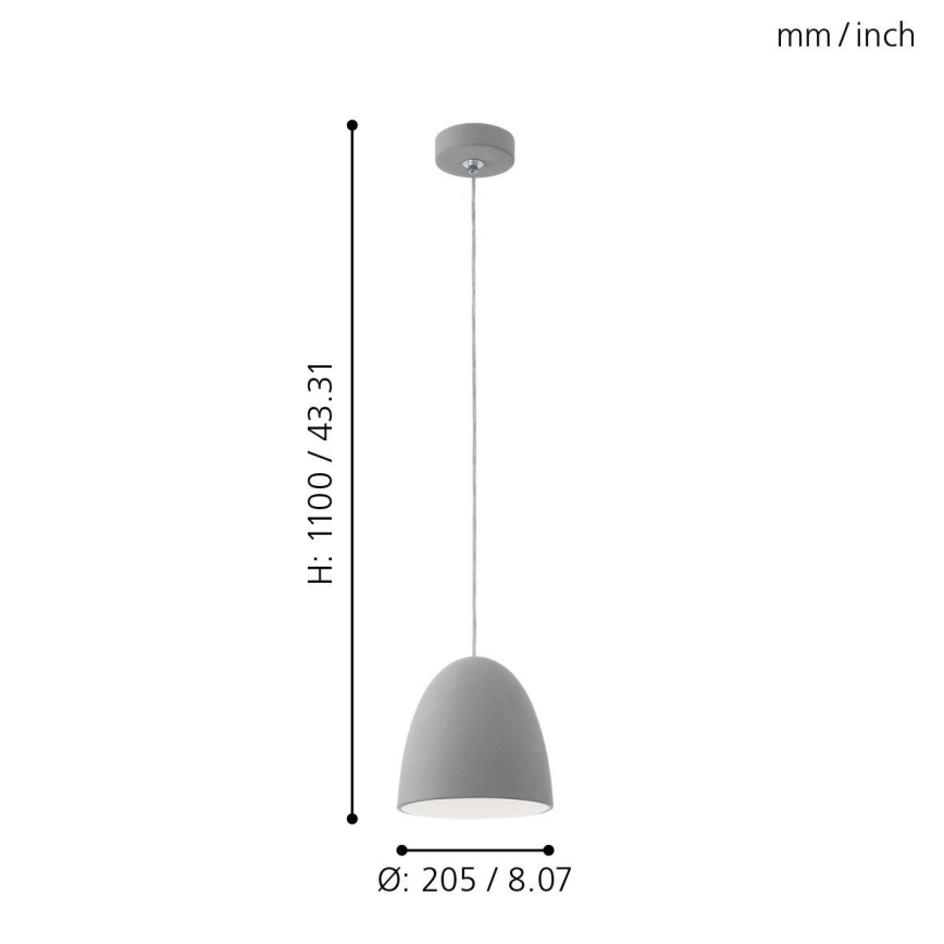 Eglo - Lámpara colgante E27/60W/230V