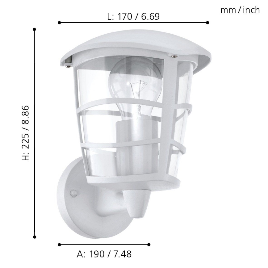 Eglo - Aplique LED exterior 1xE27/8,5W/230V IP44