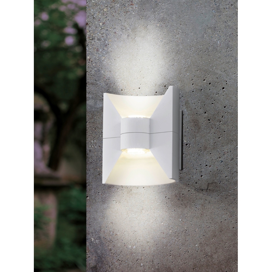 Eglo 93367 - Aplique LED de pared para exterior REDONDO Blanco 2xLED-SMD/2,5W/230V IP44