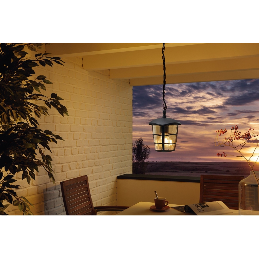 Eglo - LED Lámpara colgante exterior 1xE27/8,5W/230V IP44
