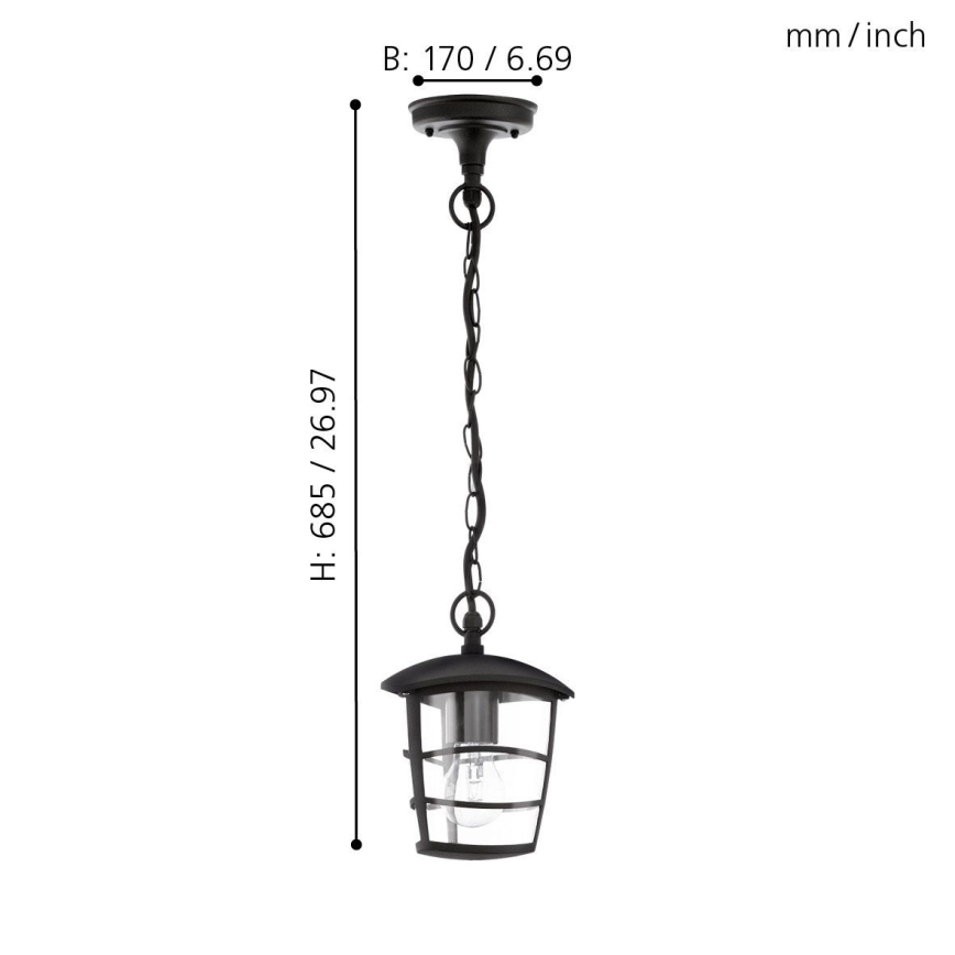 Eglo - LED Lámpara colgante exterior 1xE27/8,5W/230V IP44