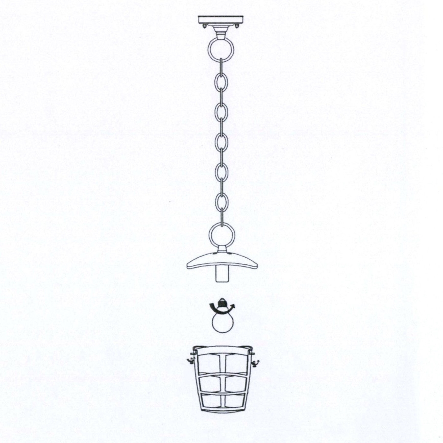 Eglo - LED Lámpara colgante exterior 1xE27/8,5W/230V IP44