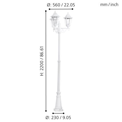 Eglo - Lámpara exterior 3xE27/60W/230V IP44