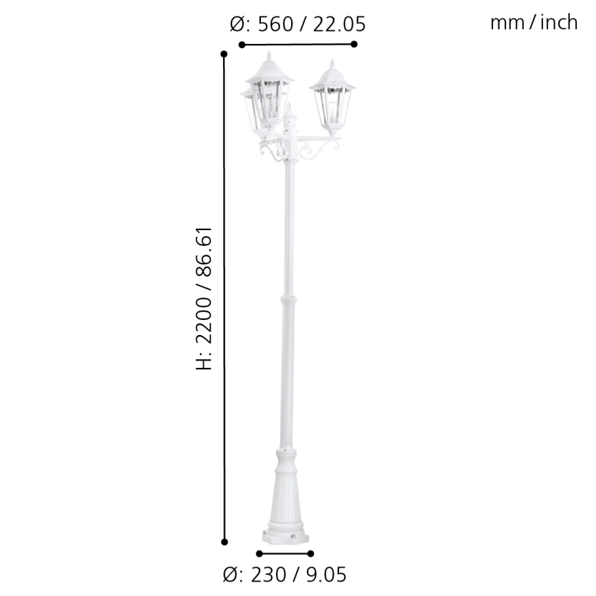 Eglo - Lámpara exterior 3xE27/60W/230V IP44