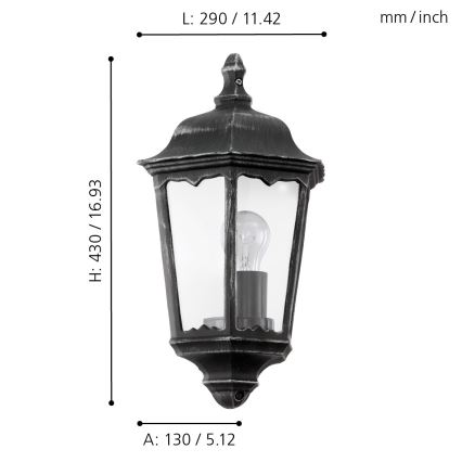 Eglo - Aplique exterior 1xE27/60W/230V IP44