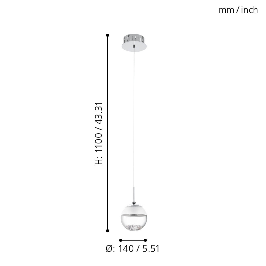 Eglo - Lámpara LED colgante 1xLED/5W/230V