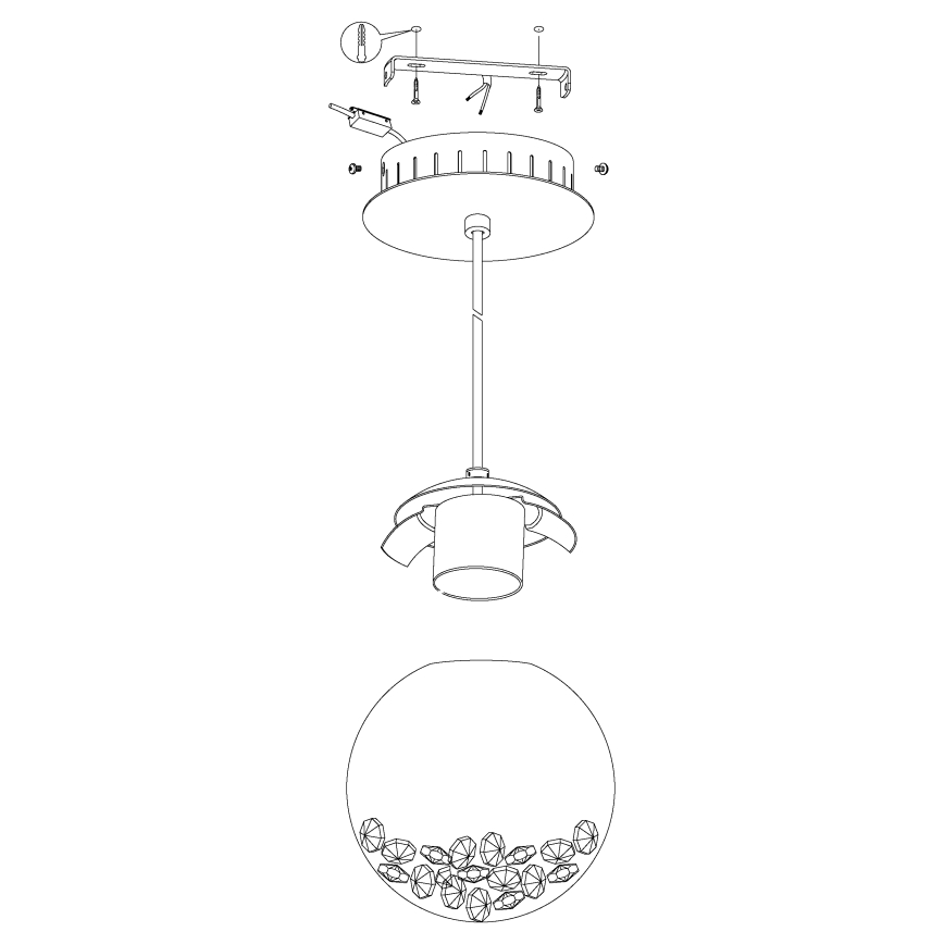 Eglo - Lámpara LED colgante 1xLED/5W/230V