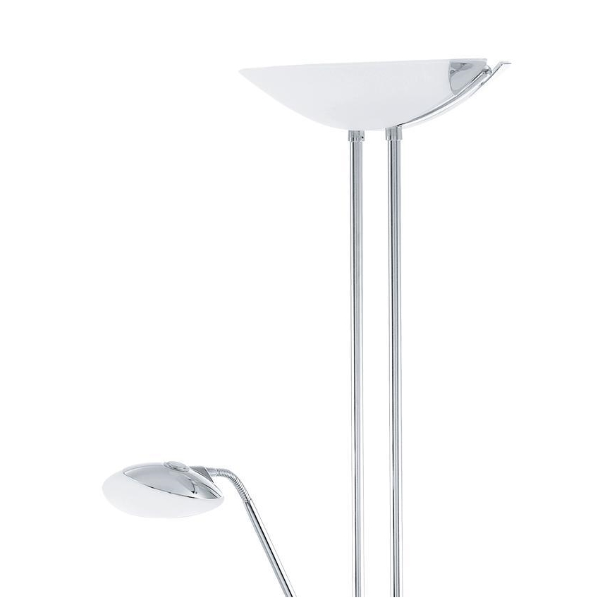 Eglo - Lámpara de pie LED regulable LED/20W + LED/2,5W cromo brillante