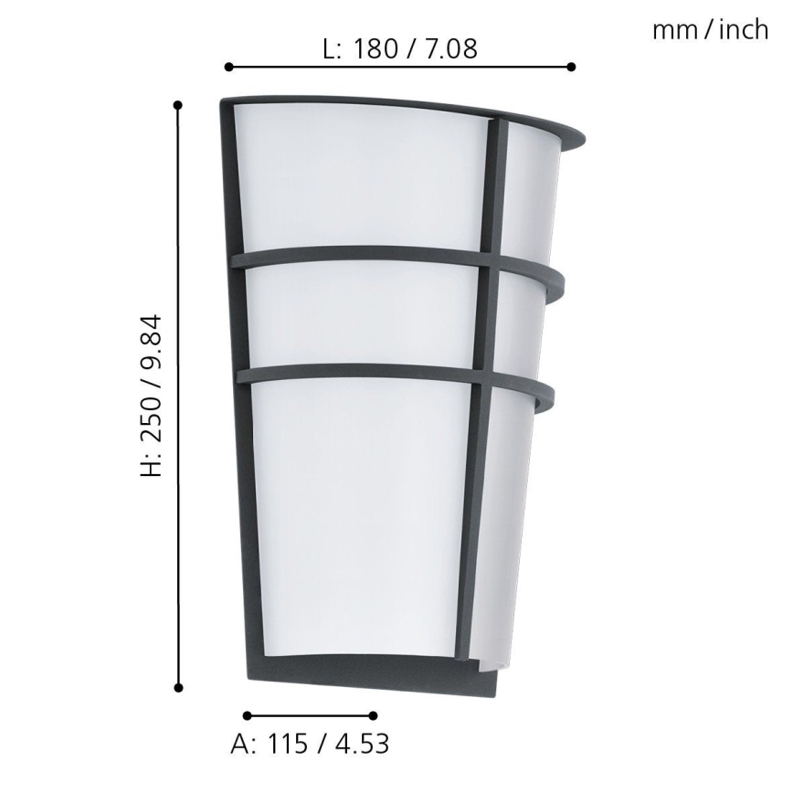 Eglo 94138 - Aplique LED de exterior BREGANZO 2xLED/2,5W/230V IP44