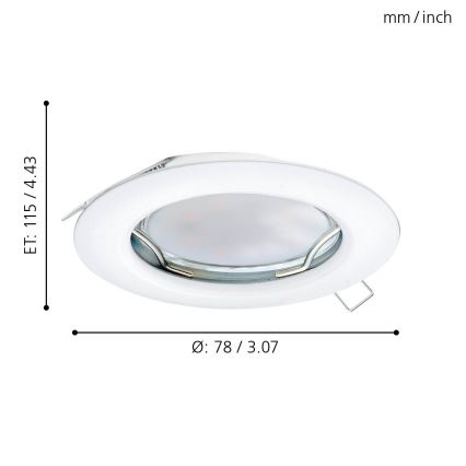 Eglo - SET 3x Iluminación LED empotrada de techo PENETO 3xGU10-LED/3W/230V