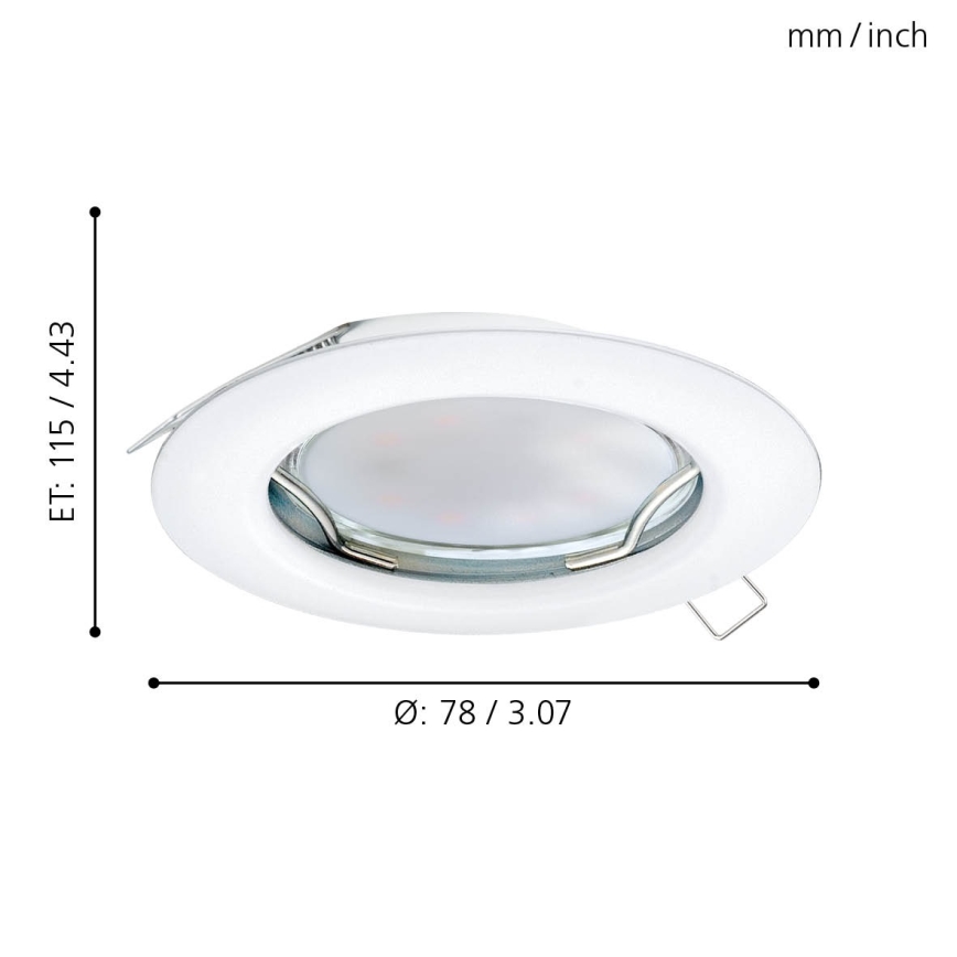 Eglo - SET 3x Iluminación LED empotrada de techo PENETO 3xGU10-LED/3W/230V