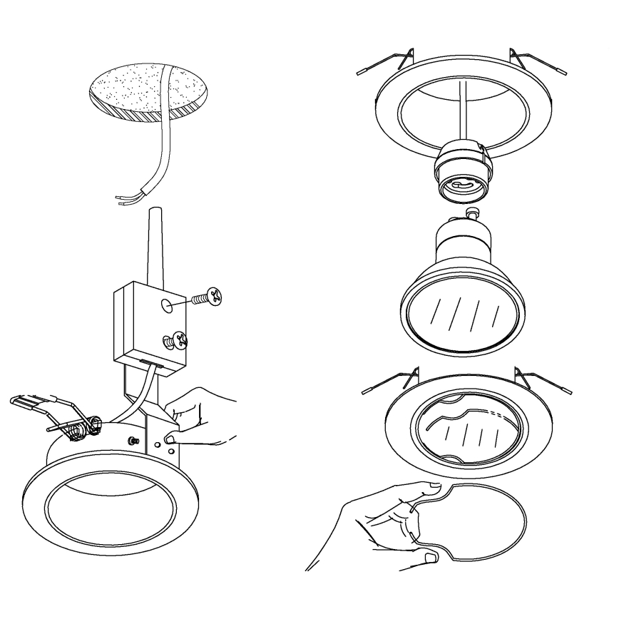 Eglo - SET 3x Iluminación LED empotrada de techo PENETO 3xGU10-LED/3W/230V