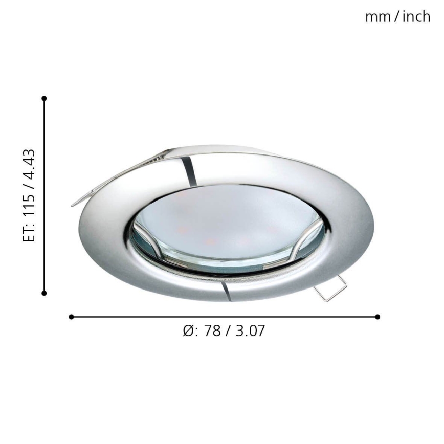 Eglo - SET 3x Iluminación LED empotrada de techo PENETO 3xGU10-LED/3W/230V