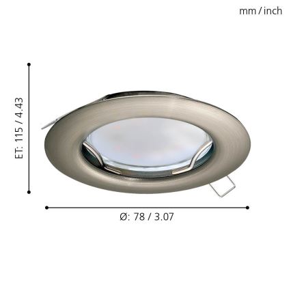Eglo - SET 3x Iluminación LED empotrada de techo PENETO 3xGU10-LED/3W/230V