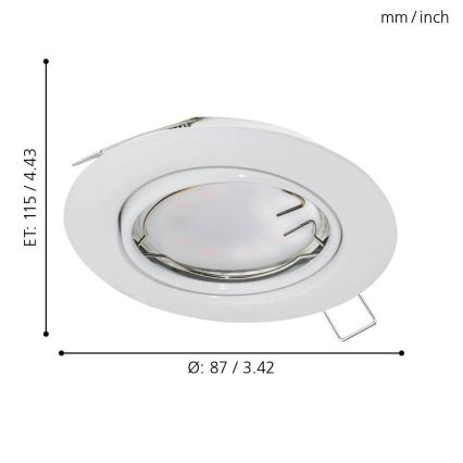Eglo - Iluminación LED empotrada de techo 1xGU10-LED/5W/230V