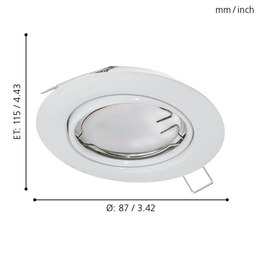 Eglo - Iluminación LED empotrada de techo 1xGU10-LED/5W/230V