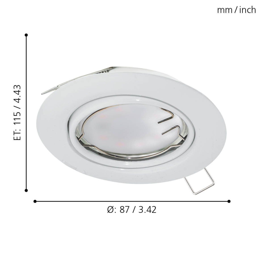 Eglo - SET 3x Iluminación LED empotrada de techo PENETO 3xGU10-LED/5W/230V