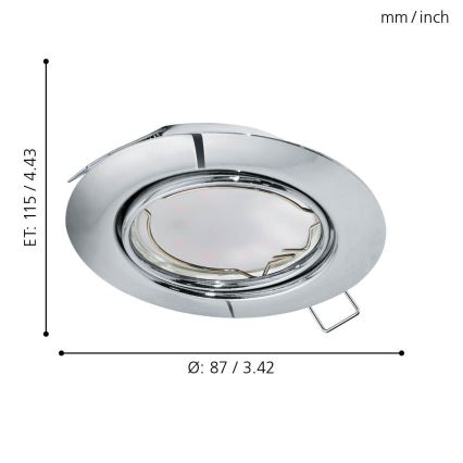 Eglo - SET 3x Iluminación LED empotrada de techo PENETO 3xGU10-LED/5W/230V