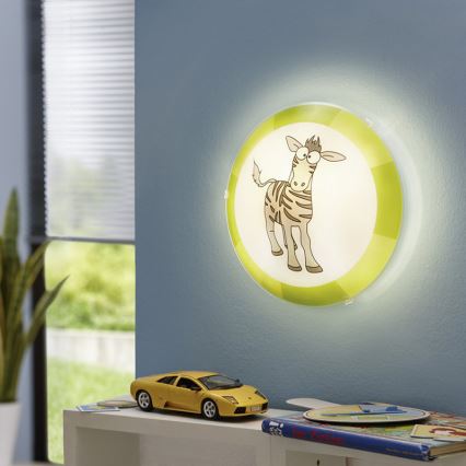 Eglo 94458 - Plafón infantil BIUBIU 1xE27/60W/230V cebra