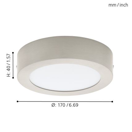 Eglo 94523 - Plafón LED FUEVA 1 LED/10,9W/230V