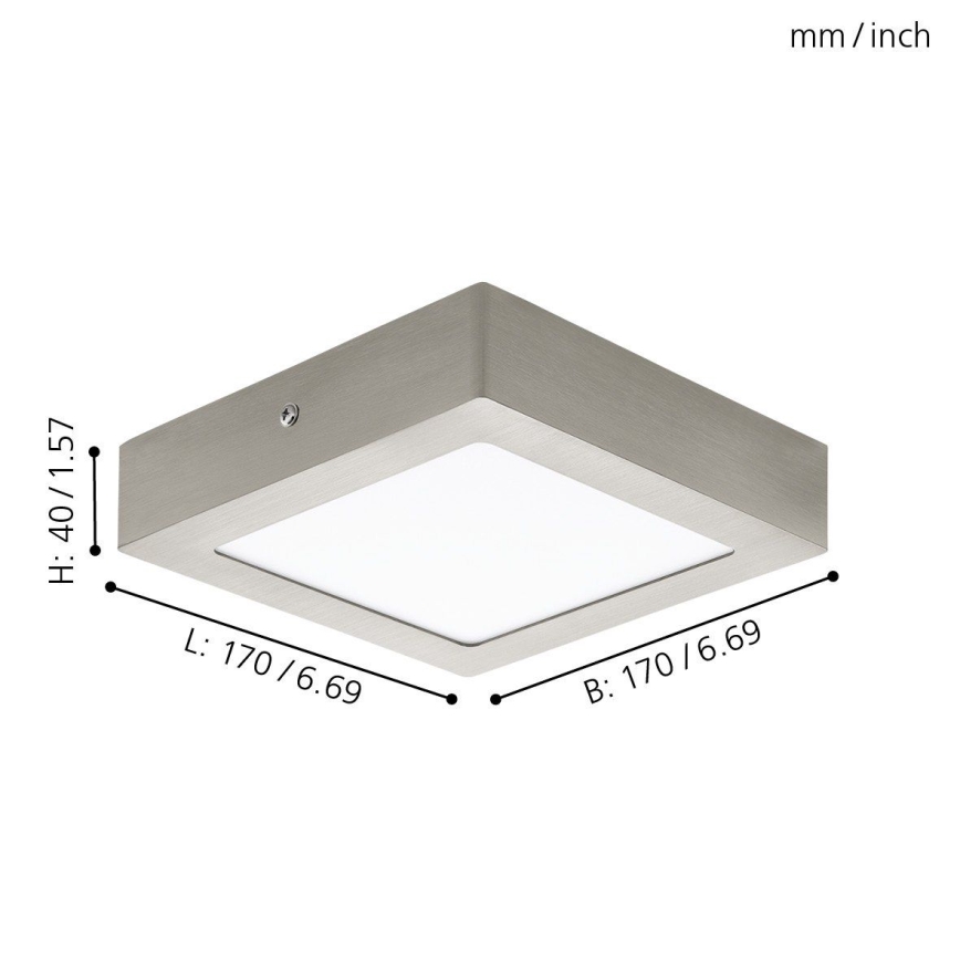 Eglo 94524 - Luminaria de techo LED FUEVA 1 LED/10,9W/230V 17x17 cm