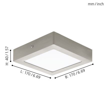 Eglo 94524 - Plafón LED FUEVA 1 LED/10,9W/230V