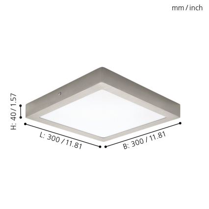 Eglo 94528 - Lámpara de techo LED FUEVA 1 LED/22W/230V 30x30 cm