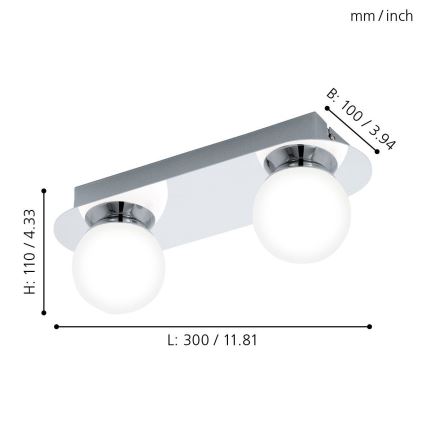 Eglo - Iluminación LED para el baño 2xLED/3,3W/230V IP44