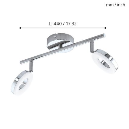 Eglo 94757 - Iluminación LED para el baño GONARO 2xLED/3,8W/230V IP44