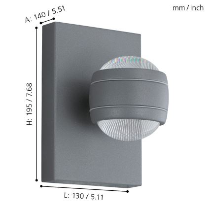 Eglo - LED Lámpara exterior 2xLED/3,7W/230V IP44