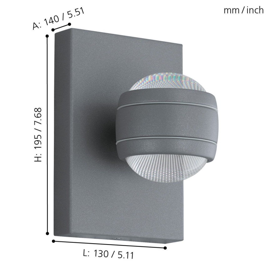 Eglo - LED Lámpara exterior 2xLED/3,7W/230V IP44