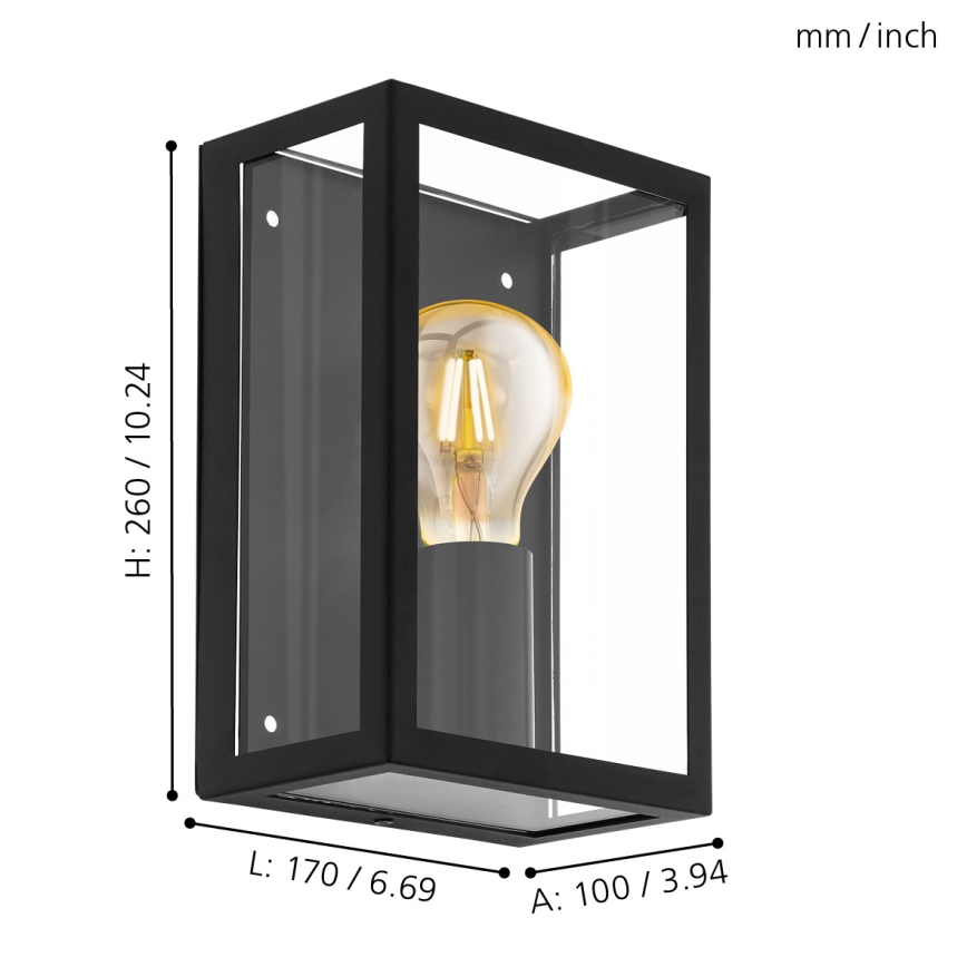Eglo - Lámpara de exterior 1xE27/60W/230V IP44