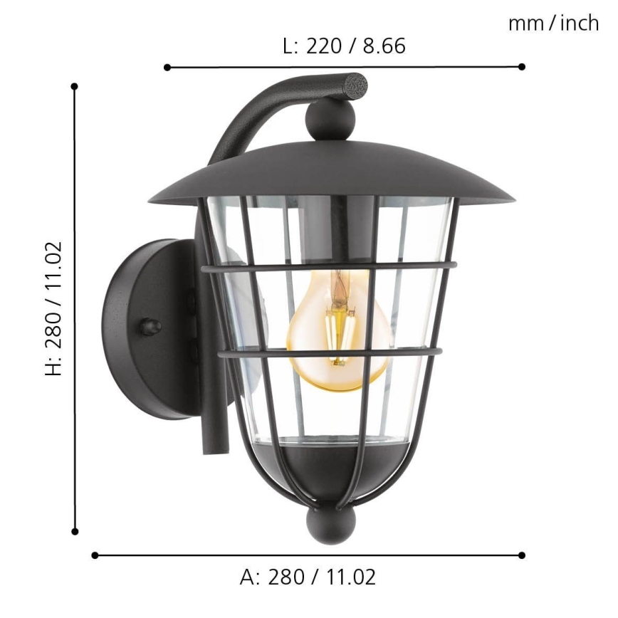 Eglo - LED Lámpara de exterior 1xE27/8,5W/230V IP44