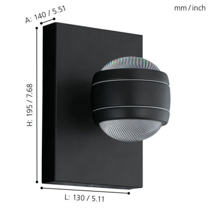 Eglo - LED Lámpara exterior 2xLED/3,7W/230V IP44
