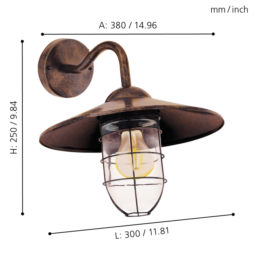Eglo - Lámpara exterior 1xE27/60W/230V IP44
