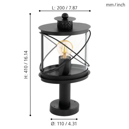 Eglo - Lámpara exterior 1xE27/60W/230V IP44