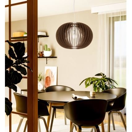 Eglo 95026 - Lámpara colgante STELLATO con cable, 1xE27/60W/230V, diámetro 70 cm, marrón