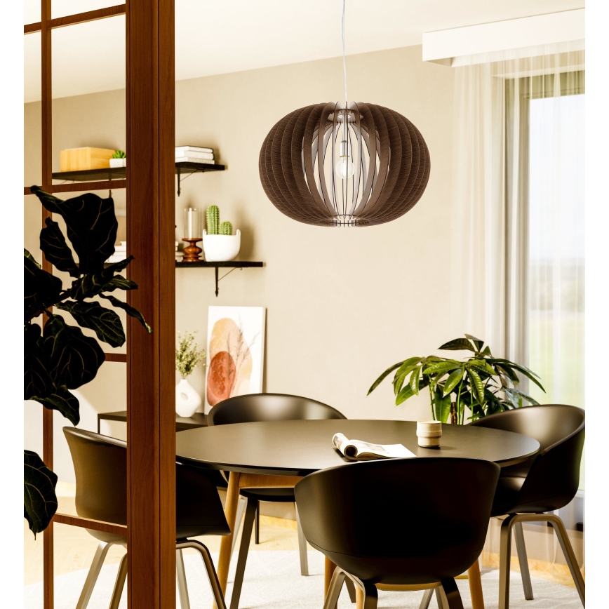 Eglo 95026 - Lámpara colgante STELLATO con cable, 1xE27/60W/230V, diámetro 70 cm, marrón
