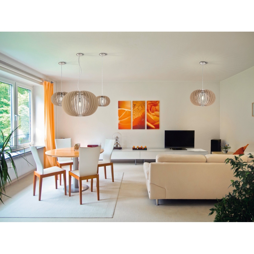 Eglo 95042 - Lámpara colgante con cable STELLATO 1xE27/60W/230V, Ø 70 cm, beige