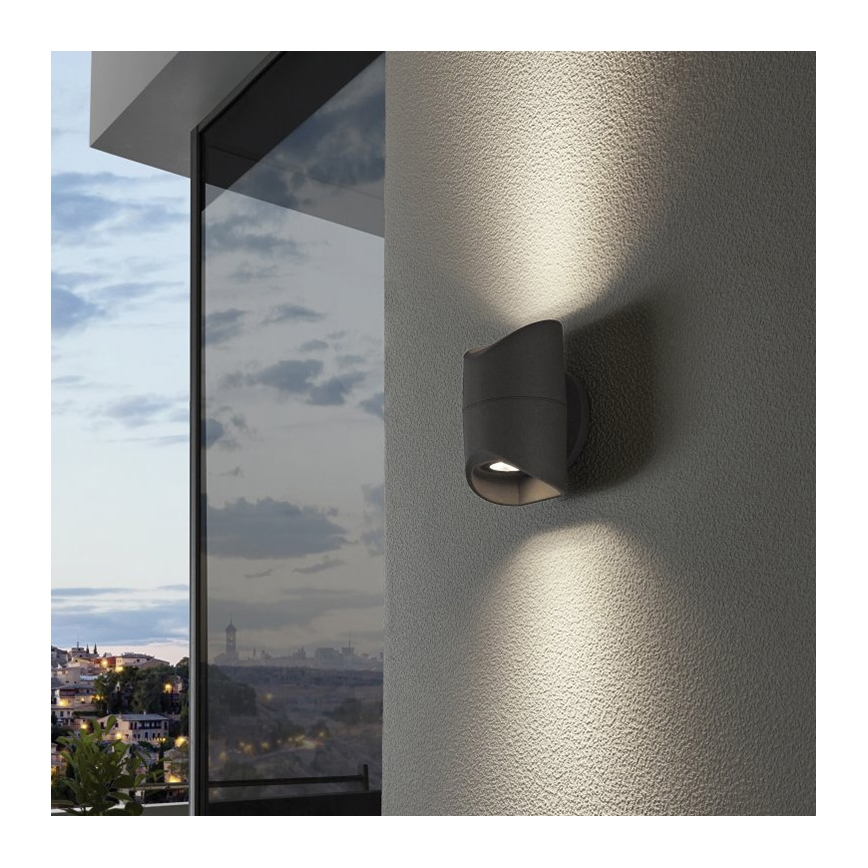 Eglo 95076 - Aplique de pared exterior ABRANTES 2xLED/6W/230V IP44