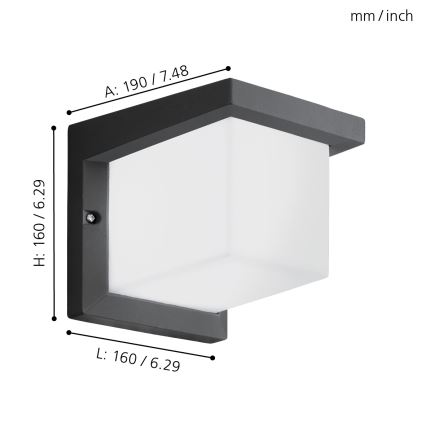 Eglo - Aplique exterior LED/10W/230V IP54