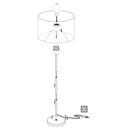 Eglo - Lámpara de pie 1xE27/60W/230V taupe