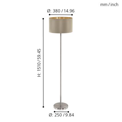 Eglo - Lámpara de pie 1xE27/60W/230V taupe
