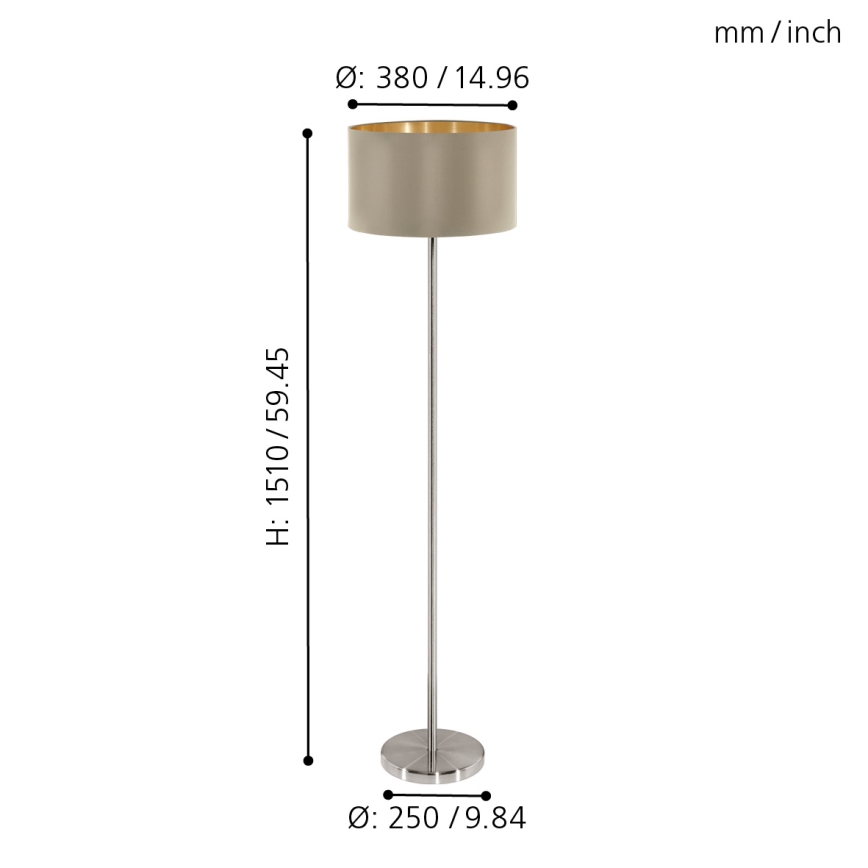 Eglo - Lámpara de pie 1xE27/60W/230V taupe