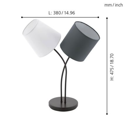 Eglo - Lámpara de mesa 2xE14/40W/230V