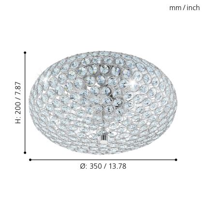 Eglo - Plafón cristal 2xE27/60W/230V